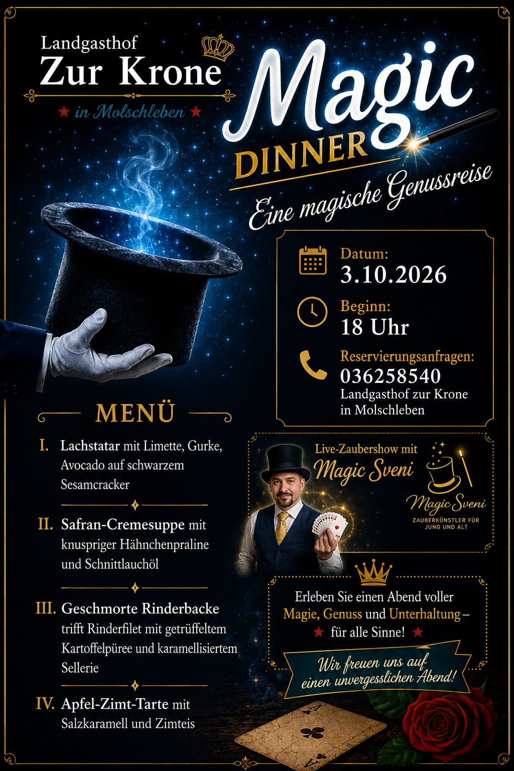 Magic-Dinner am 03.10.2026 im Landgasthof zur Krone
