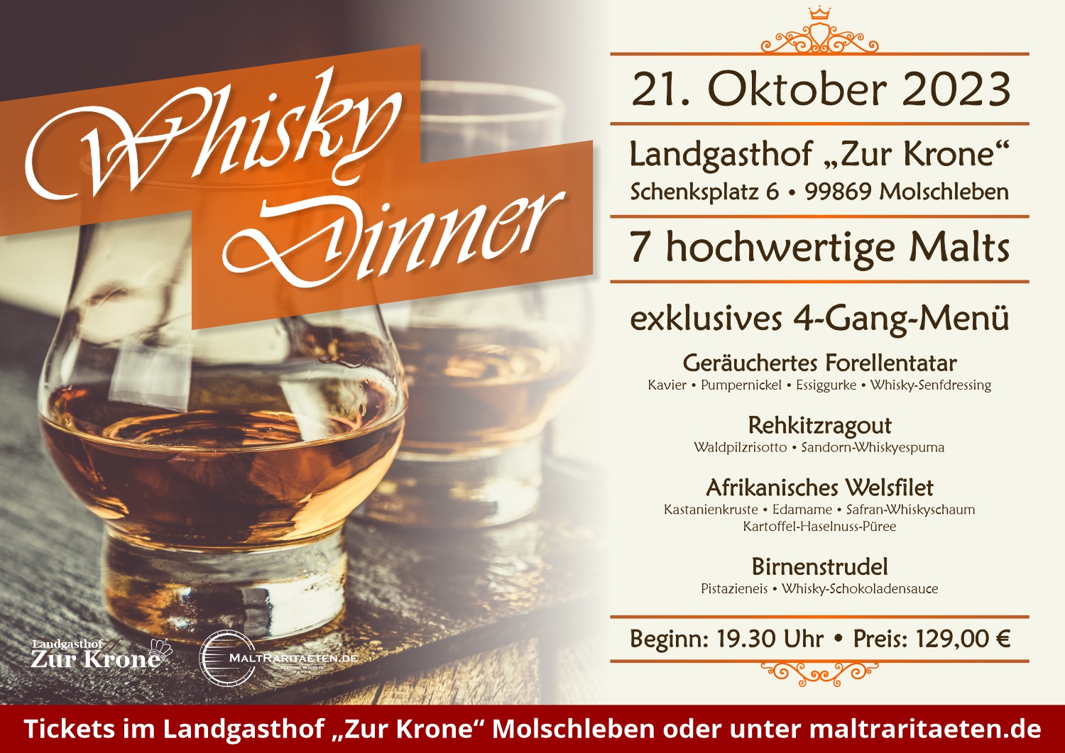 Whisky Dinner 21.10.2023